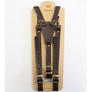 Leather suspenders Dark Brown
