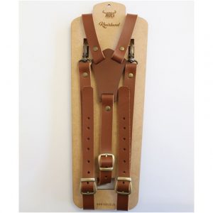 Leather suspenders Tan