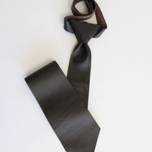 Leather Easy Tie Dark Brown