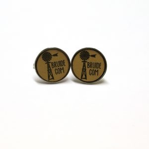 Cuff links Beige Leather