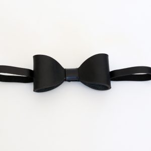 Leather Bow Tie - Black