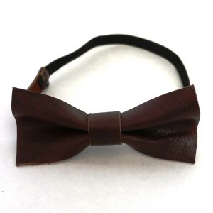Leather Bow Tie - Brown Soft