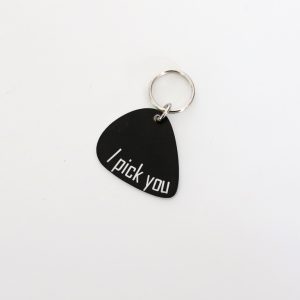 Key Ring Guitar Pick - Black