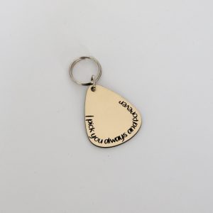 Key Ring Guitar Pick - Gold