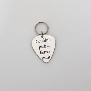 Key Ring Guitar Pick - Silver