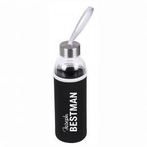 Glass Waterbottle with Sleeve Black