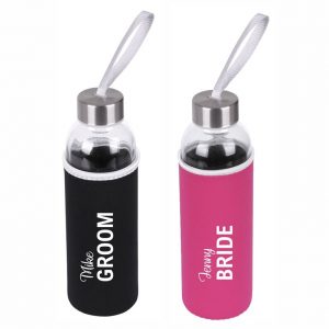 Glass Waterbottle with Sleeve Set 2